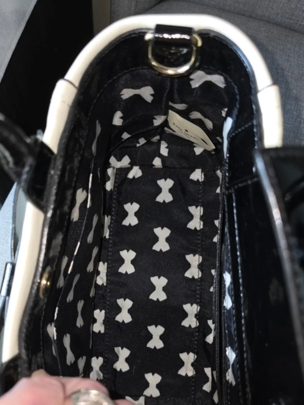 Classic Kate Spade 2-Tone White and Black Bow Tote Circa 2013